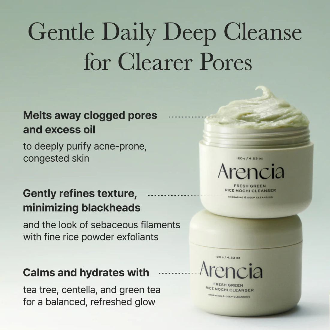 ARENCIA FRESH GREEN RICE MOCHI CLEANSER 120G