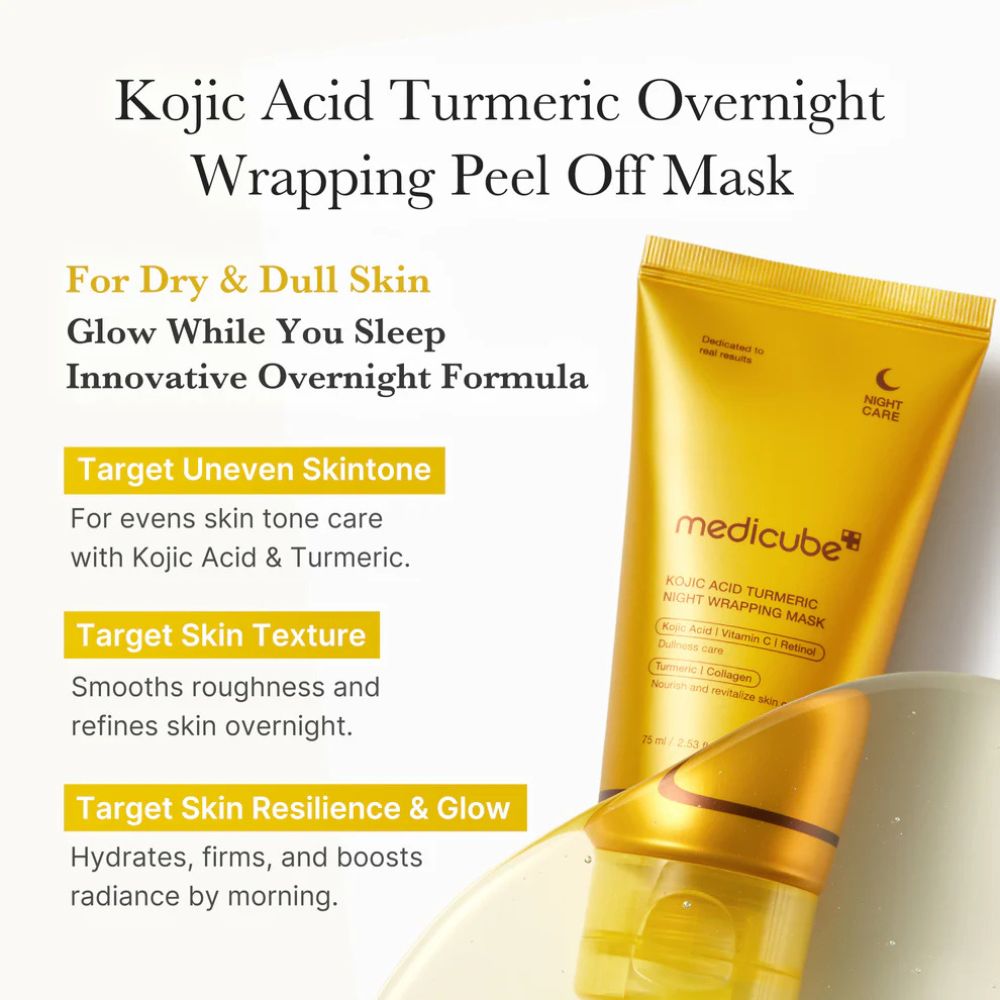 MEDICUBE KOJIC ACID TURMERIC NIGHT WRAPPING MASK 75ML