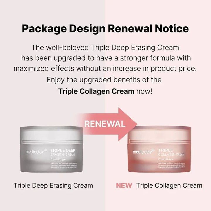 MEDICUBE TRIPLE COLLAGEN CREAM 4.0 50ML. TRIPLE COLLAGEN CREAM – LIFT, FIRM & GLOW