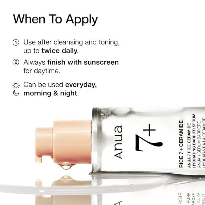 ANUA 7+ RICE CERAMIDE HYDRATING BARRIER SERUM 50ML