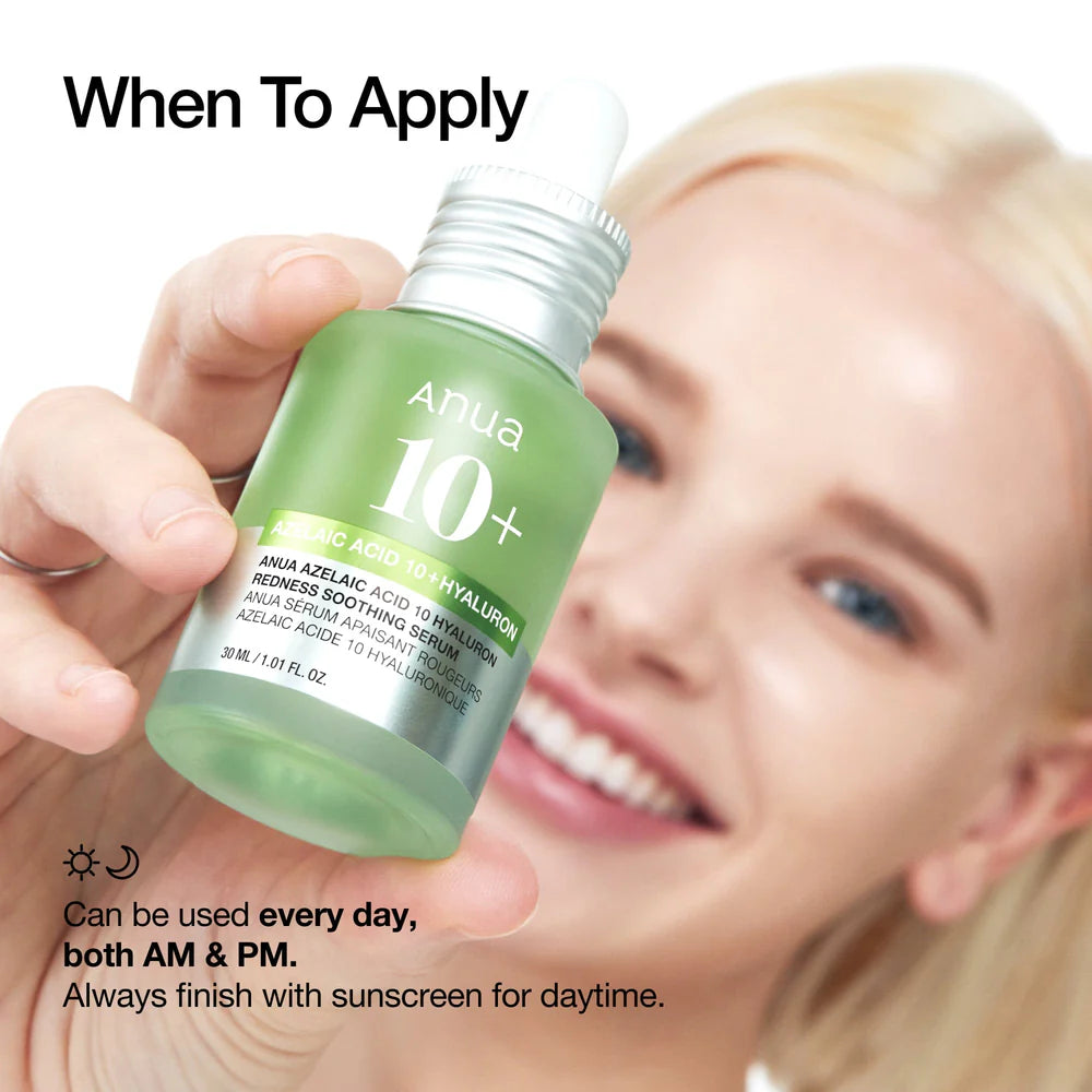 ANUA AZELAIC ACID 10 HYALURON REDNESS SOOTHING SERUM 30ML