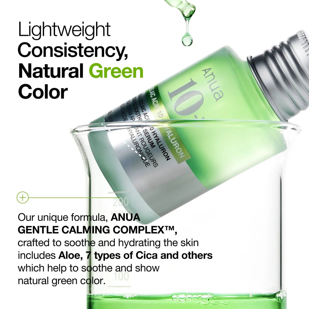 ANUA AZELAIC ACID 10 HYALURON REDNESS SOOTHING SERUM 30ML