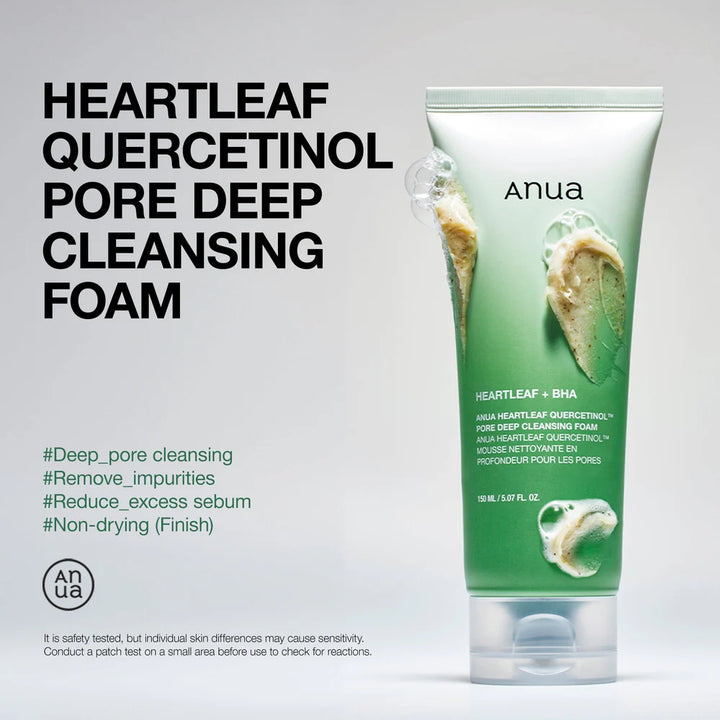ANUA HEARTLEAF QUERCETINOL PORE DEEP CLEANSING FOAM 150M