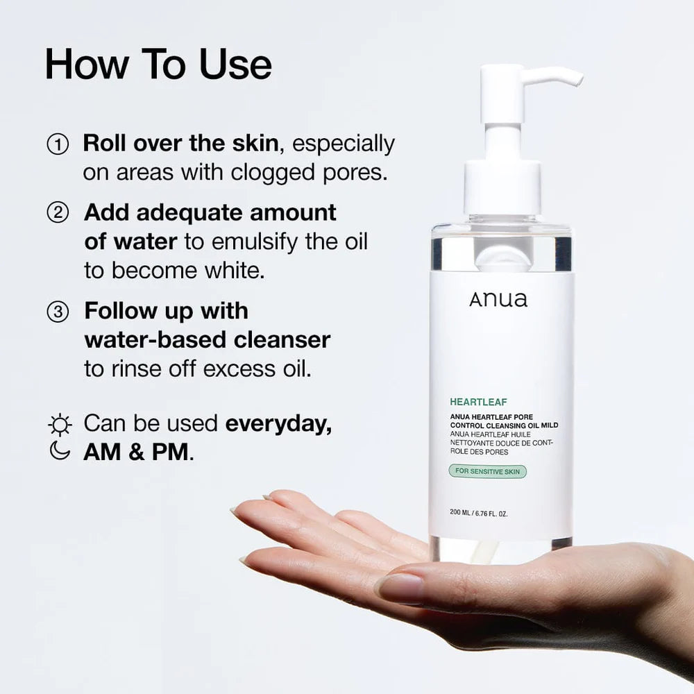 ANUA HEARTLEAF PORE CONTROL CLEANSING OIL MILD 200ML